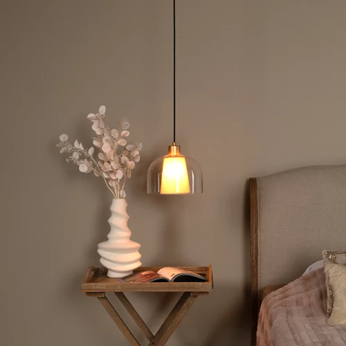 Lucide GUNHILD - Hanglamp - Ø 24 cm - 1xE27 - Transparant - sfeer 1